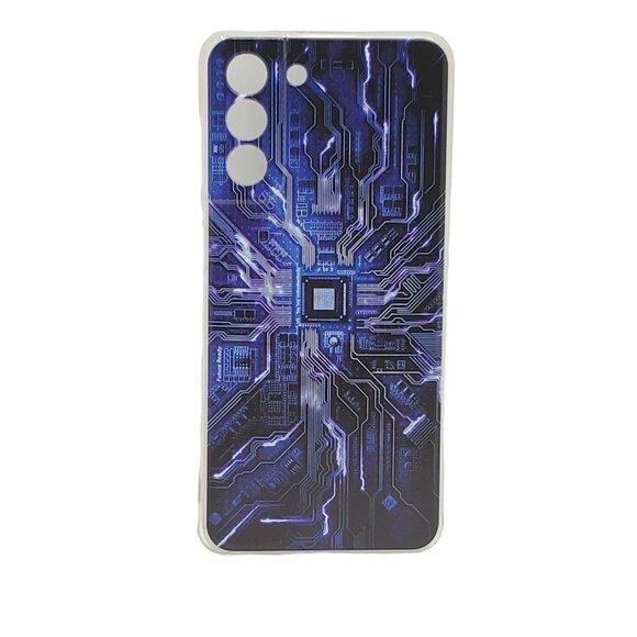 Galaxy S21 - S30 Circuit Board Phone Case Blue - Picture 1 of 2